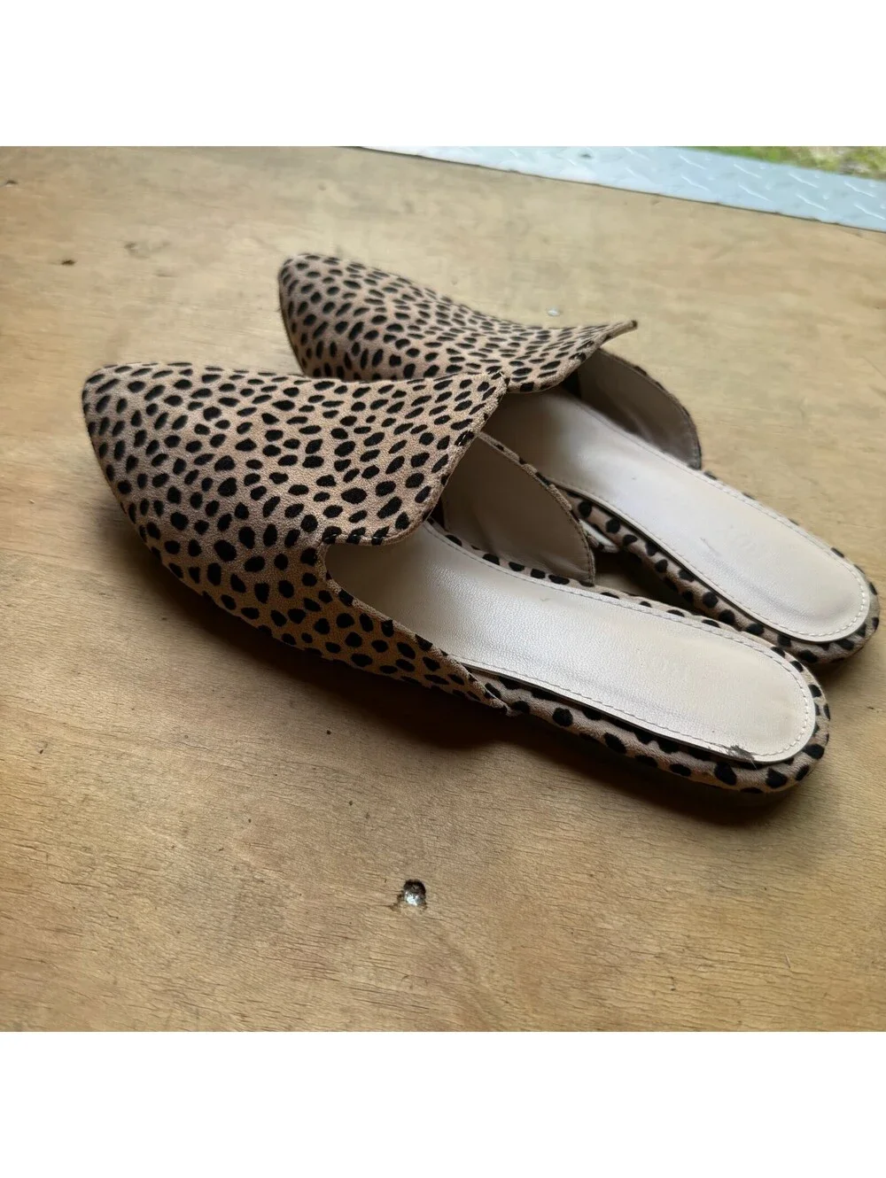 Cheetah Print Pointed Toe D’Orsay Flats Animal Print Slip On Shoes 9.5